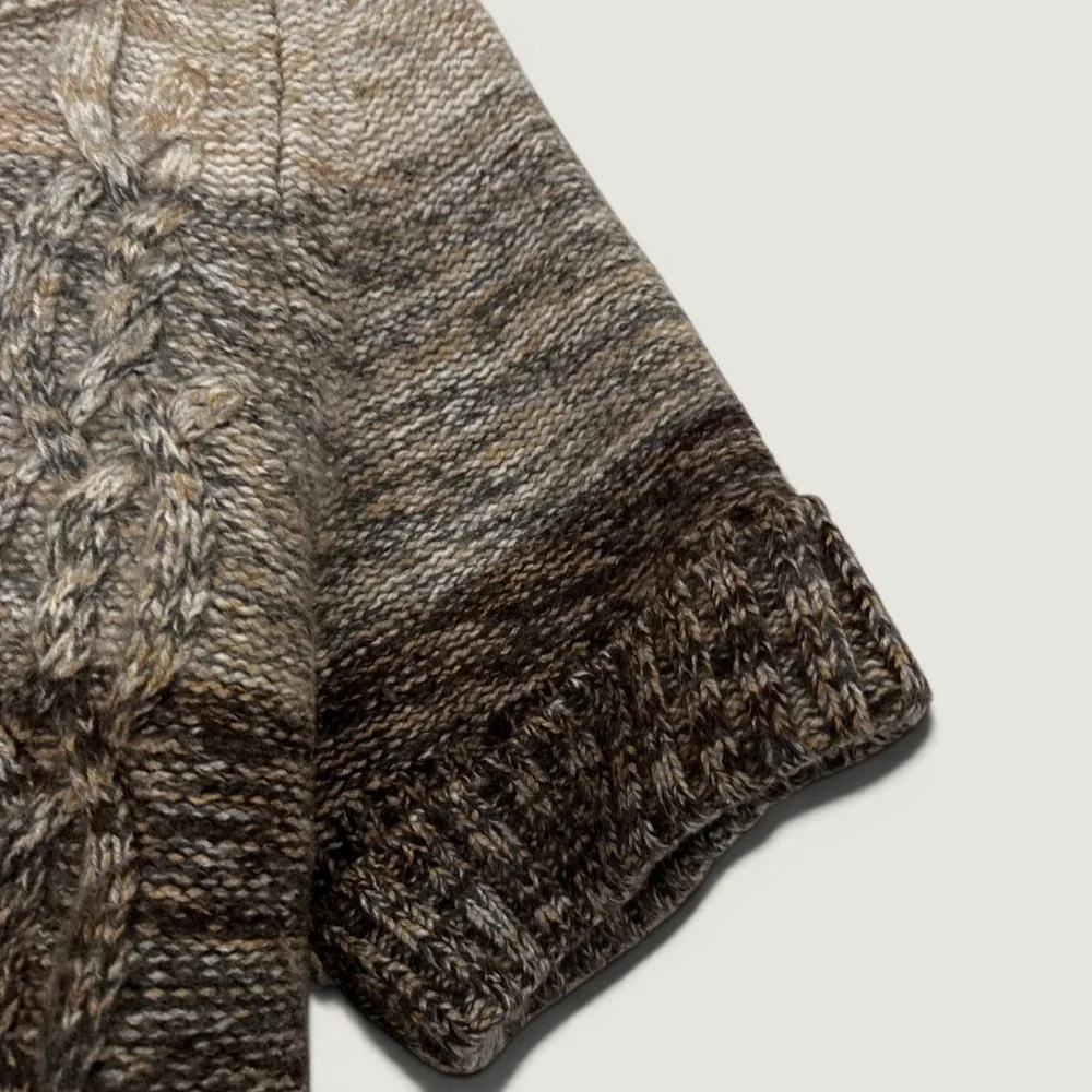 LOFT Women's XL Color Block Angora Cashmere Wool Knit Cardigan Short Sleeve Cozy